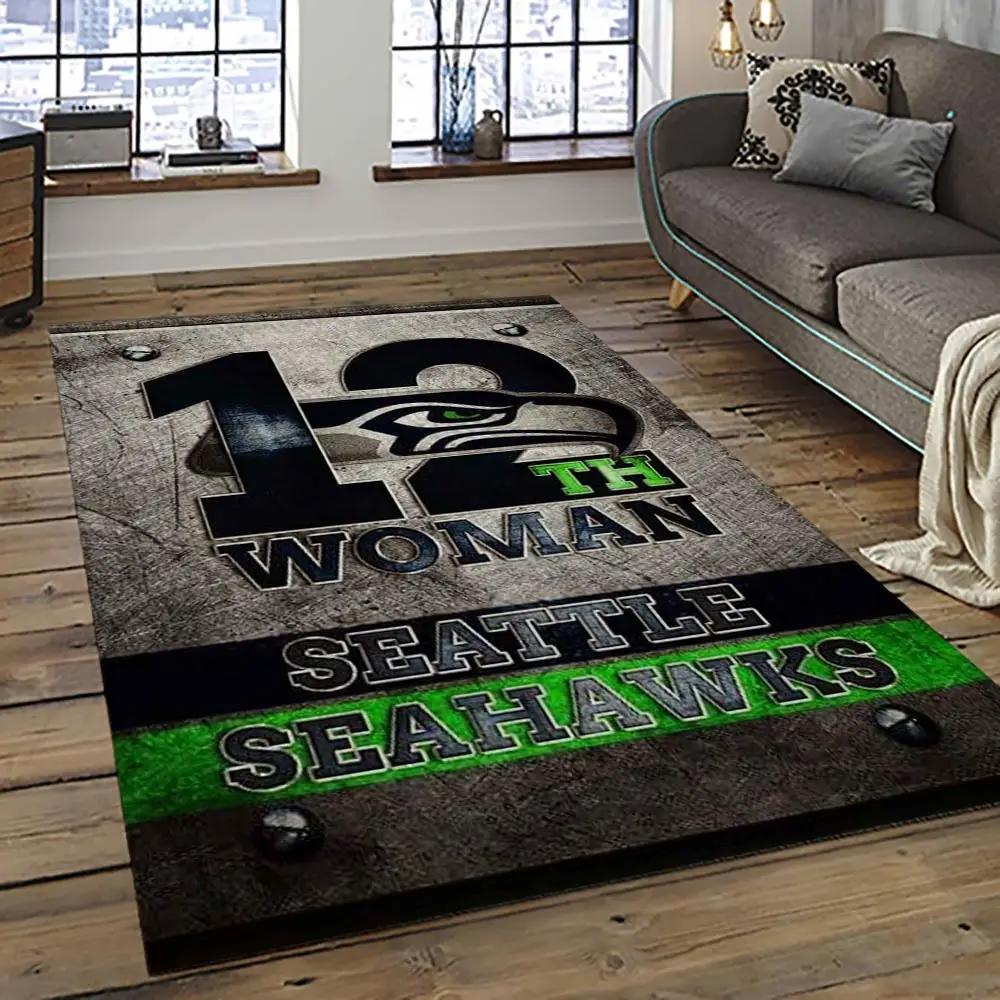 Nfl seattle seahawks football team logo sport carpet area rug home decor best gift for friends ss35 Rectangle Rug