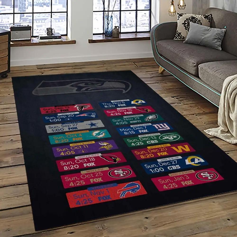 Nfl seattle seahawks football team logo sport carpet area rug home decor best gift for friends ss85 Rectangle Rug