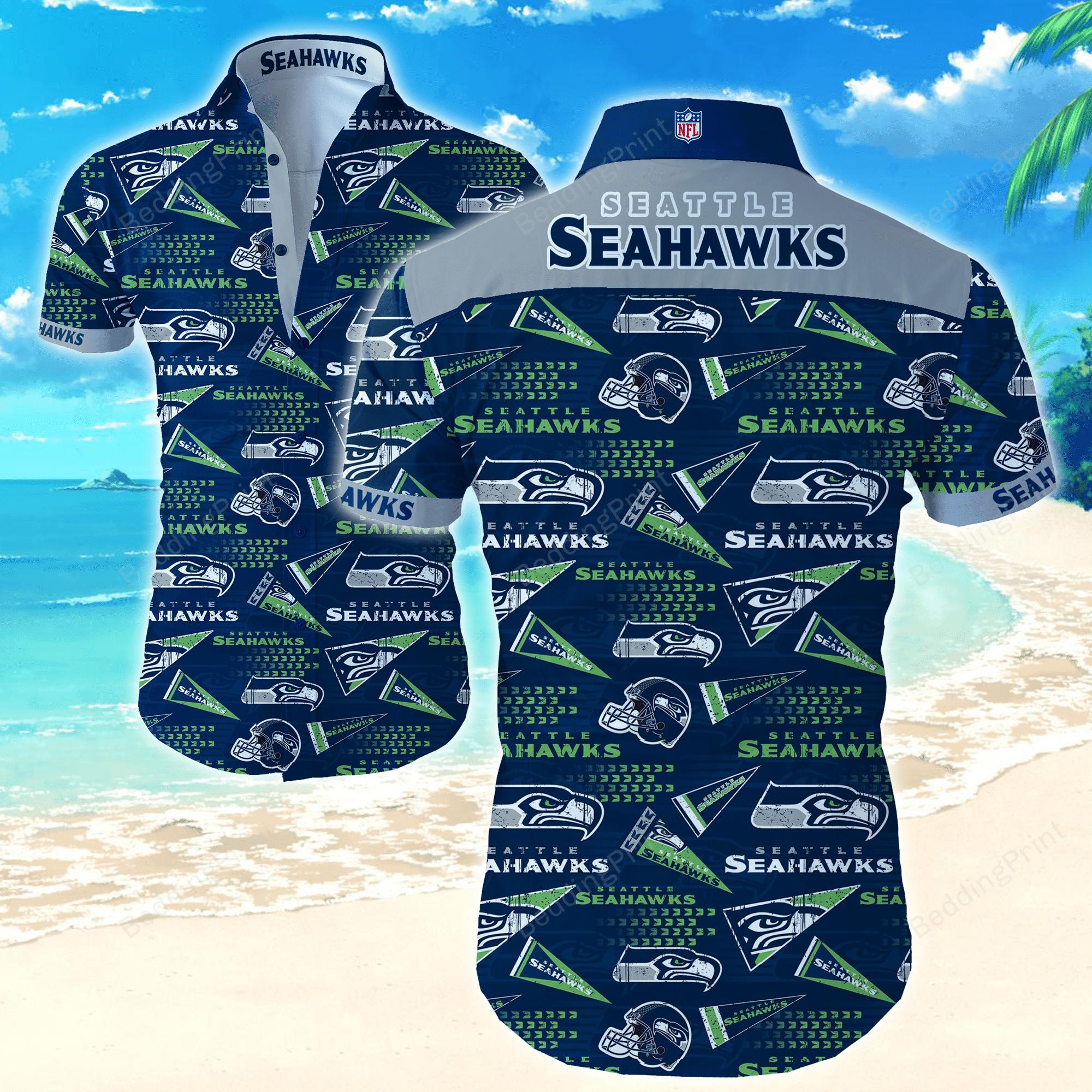 Nfl seattle seahawks hawaiian shirt Hawaii Shirt Shorts & Flip Flops