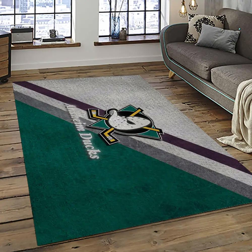 Nhl anaheim ducks ice hockey team logo sport carpet area rug home decor gift the ducks gift for fans gift for son ahd13 Rectangle Rug