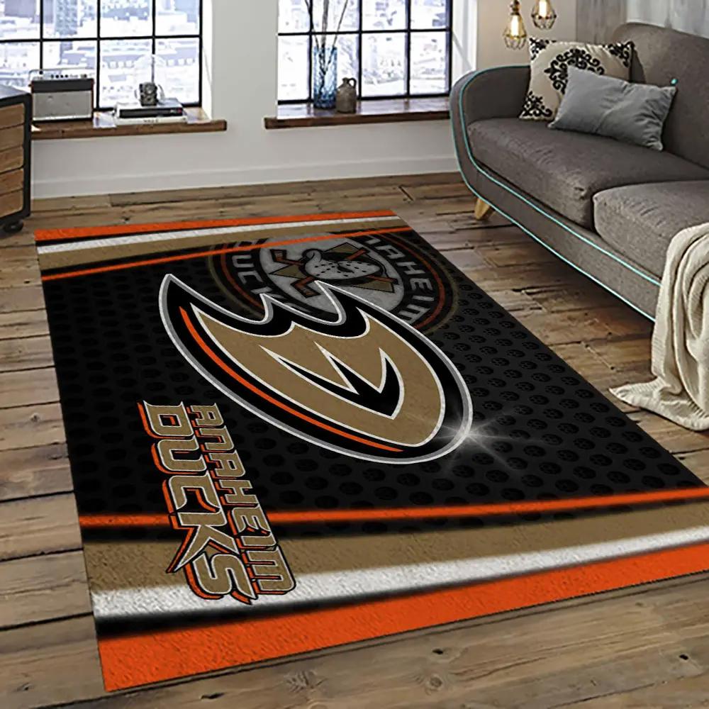 Nhl anaheim ducks ice hockey team logo sport carpet area rug home decor gift the ducks gift for fans gift for son ahd29 Rectangle Rug