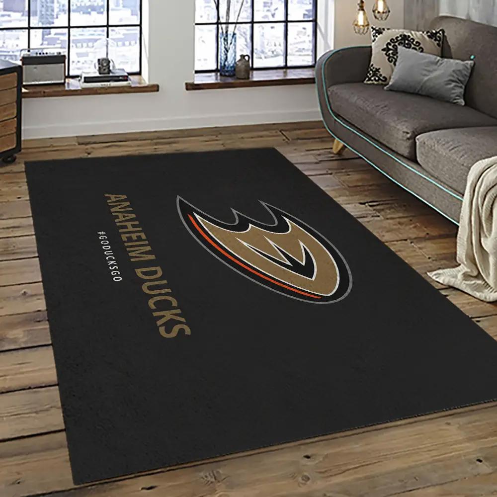Nhl anaheim ducks ice hockey team logo sport carpet area rug home decor gift the ducks gift for fans gift for son ahd30 Rectangle Rug