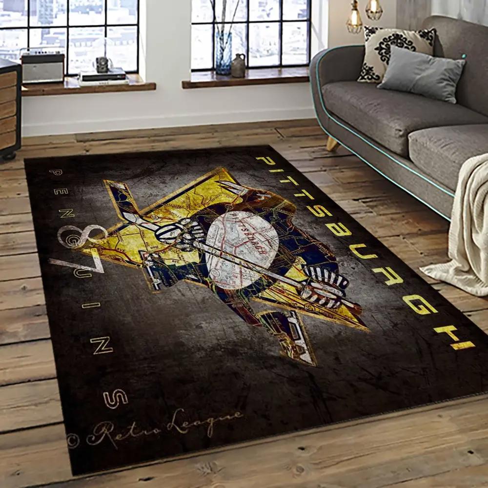 Nhl boston bruins hockey team logo sport carpet rectangle area rug for living room bb14 Rectangle Rug