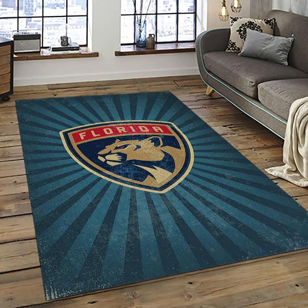 Nhl florida panthers hockey team logo sport carpet rectangle area rug for living room fp03 Rectangle Rug