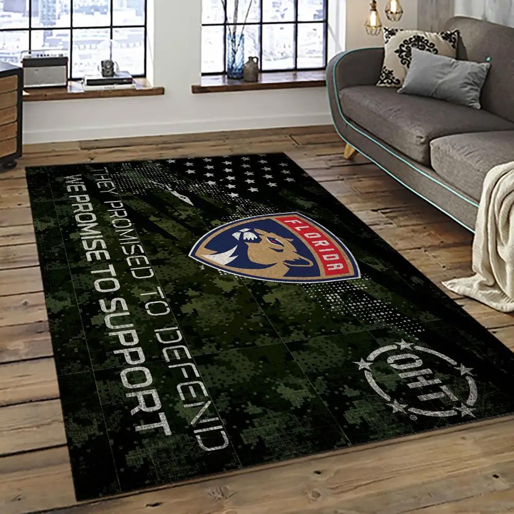 Nhl florida panthers hockey team logo sport carpet rectangle area rug for living room fp15 Rectangle Rug