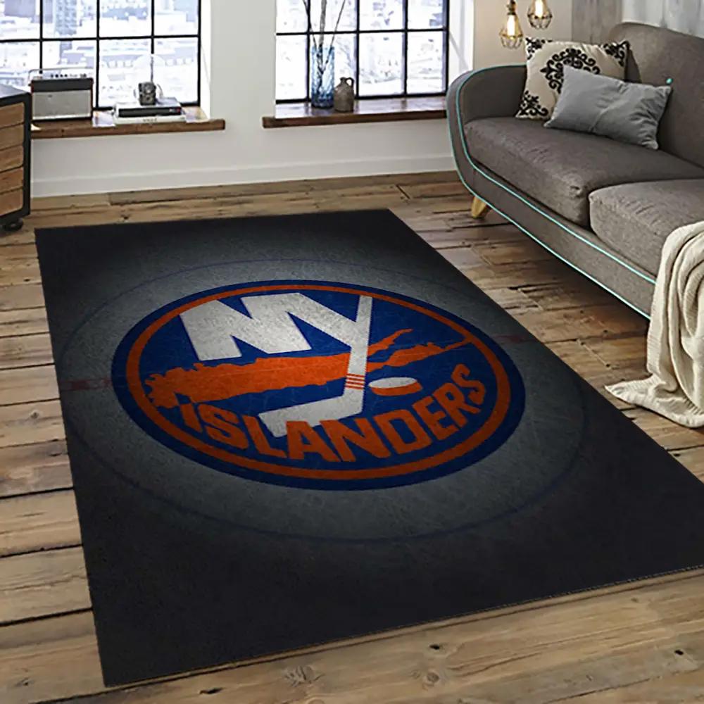 Nhl new york islanders hockey team logo sport carpet rectangle area rug for living room nyi44 Rectangle Rug