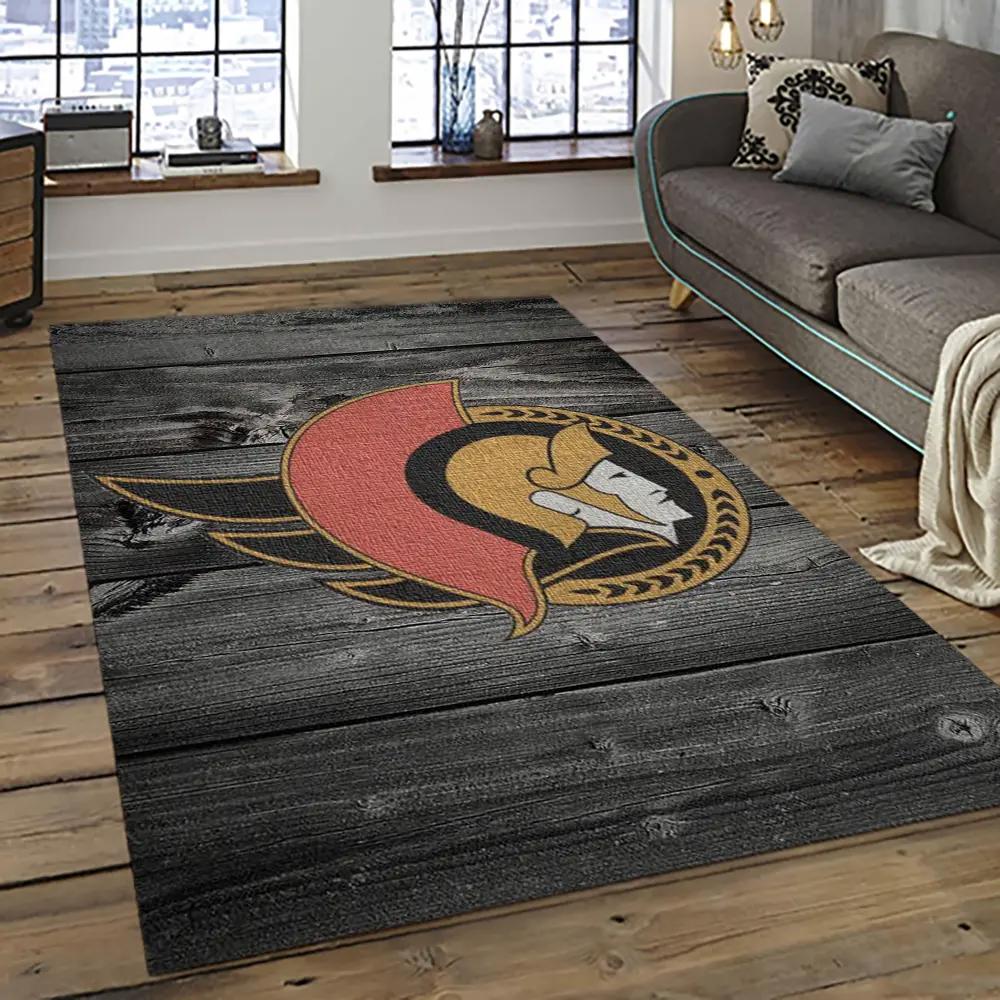Nhl ottawa senators hockey team logo sport carpet rectangle area rug for living room os24 Rectangle Rug