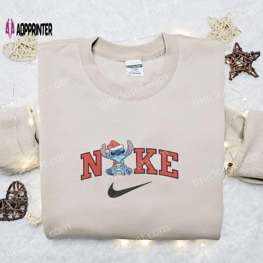 Nike christmas x stitch xmas hat & scrump sweatshirt: movie embroidered shirt best gift ideas Embroidered Shirt
