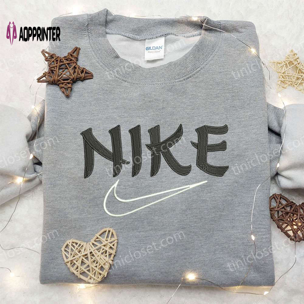 Nike japan font embroidered shirt: inspired style for the best family gift Embroidered Shirt