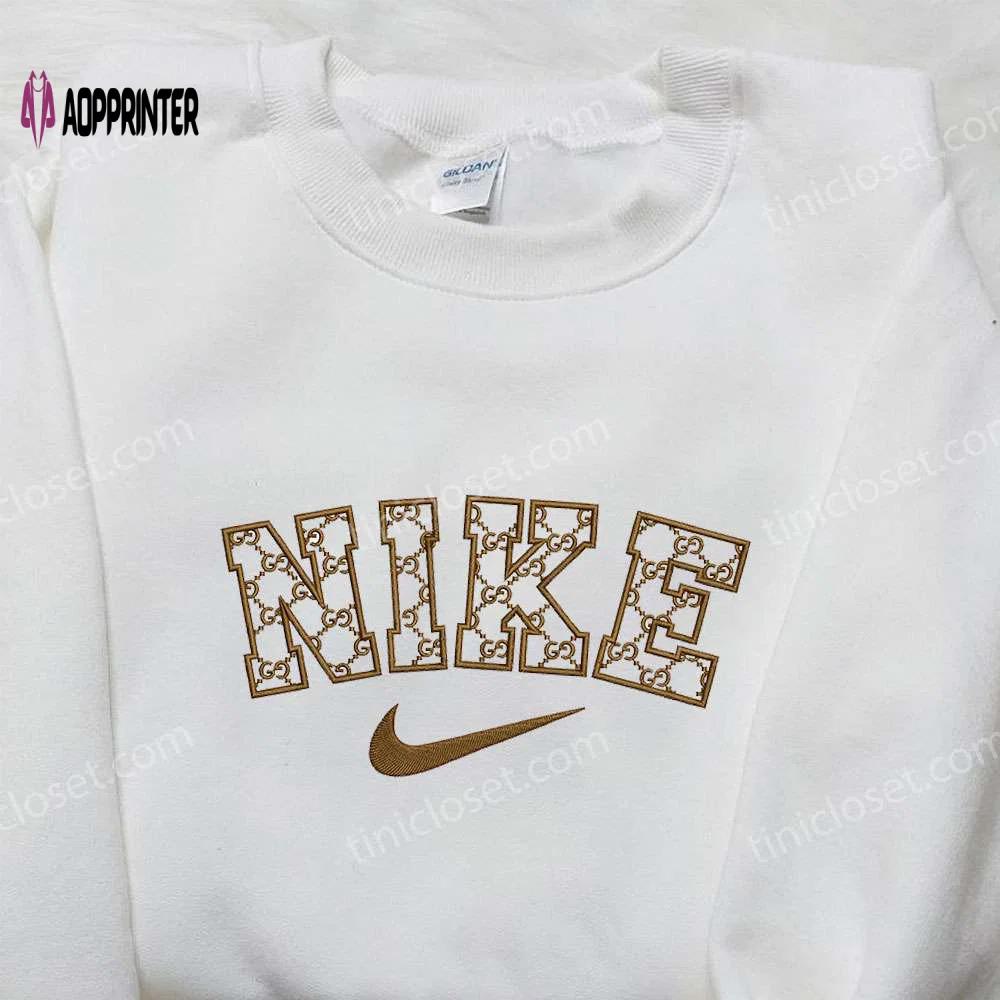 Nike logo x gucci embroidered shirt: best family gifts nike inspired design Embroidered Shirt