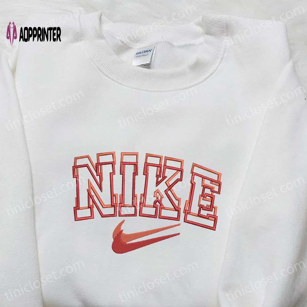 Nike overlapping embroidered hoodie & custom shirt: inspired t-shirt for unique style Embroidered Shirt