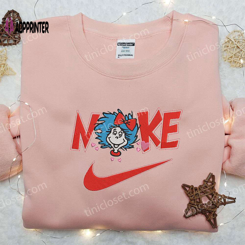 Nike x dr seuss embroidered shirt: the cat in the hat custom tee Embroidered Shirt