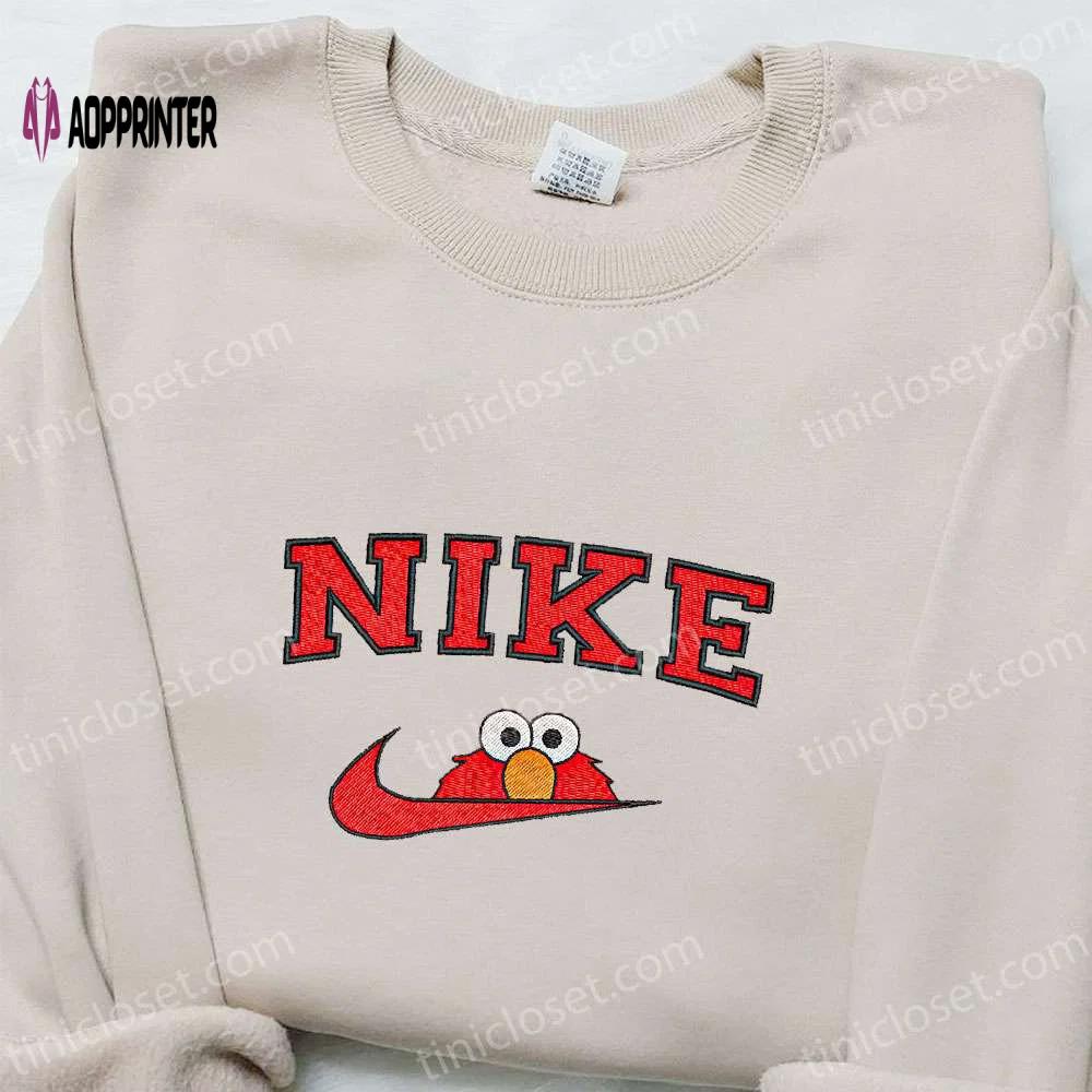Nike x elmo cartoon embroidered sweatshirt: best family gift nike inspired shirt Embroidered Shirt