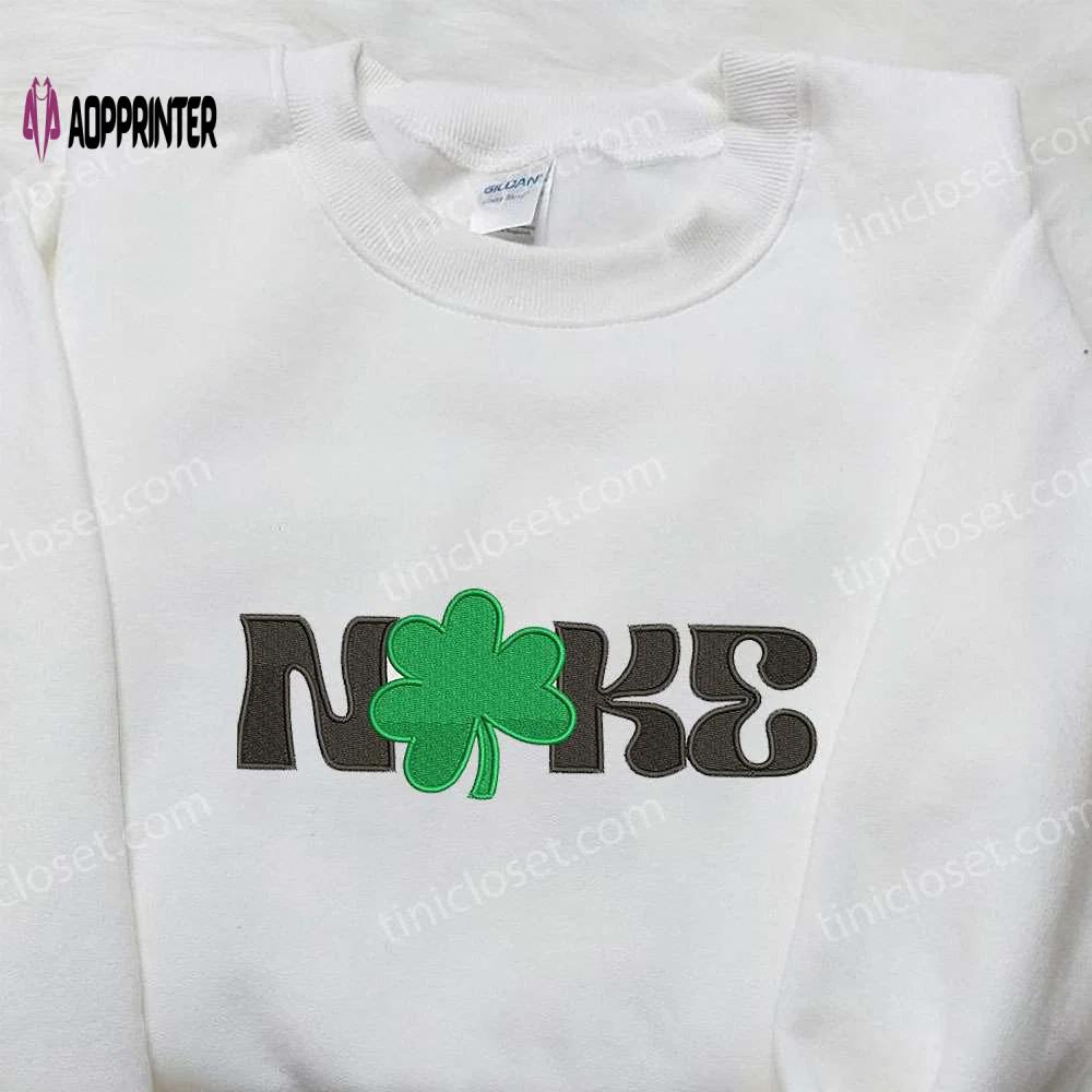 Nike x lucky grass embroidered shirt: custom nike gift for family Embroidered Shirt