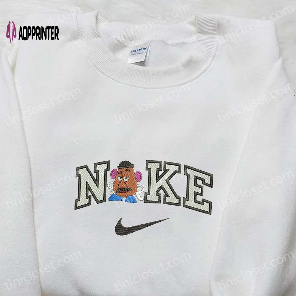Nike x mr potato embroidered sweatshirt & beauty and the beast disney shirt – best gift ideas Embroidered Shirt