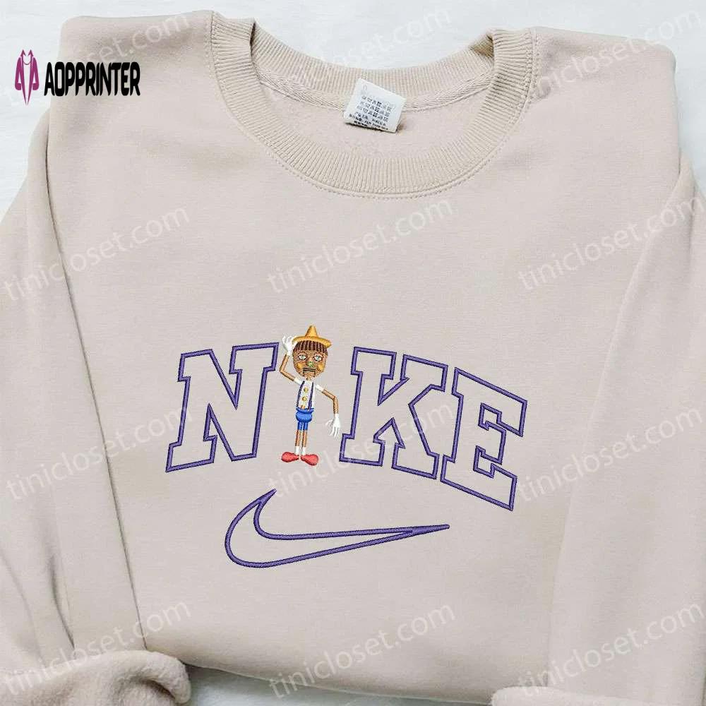 Nike x pinocchio cartoon embroidered shirt – disney characters inspired t-shirt Embroidered Shirt