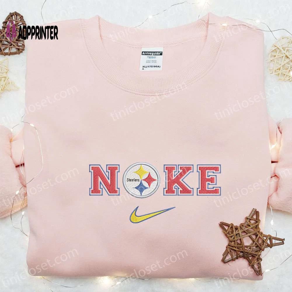 Nike x pittsburgh steelers logo embroidered t-shirt – nfl sports tee nike inspired shop now! Embroidered Shirt