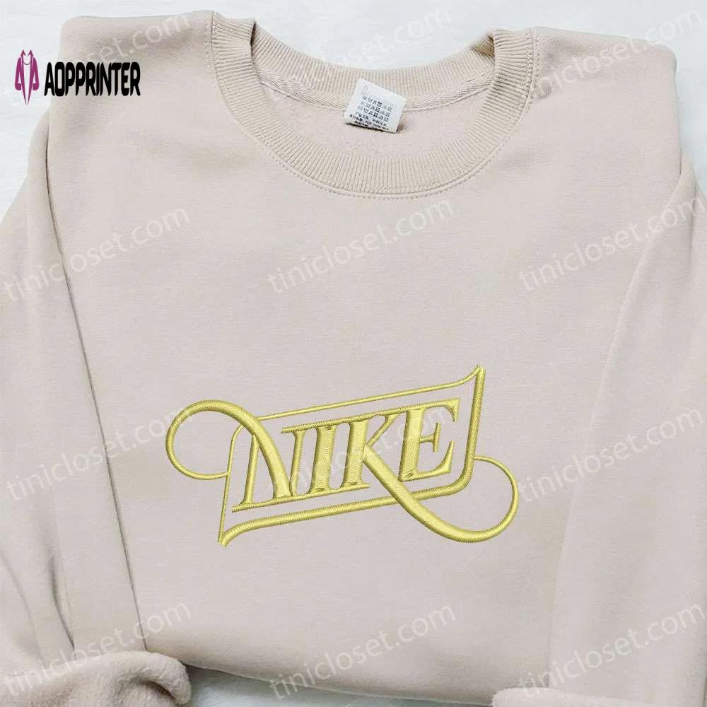 Nike x typography embroidered sweatshirt: stylish nike inspired hoodie perfect birthday gift Embroidered Shirt
