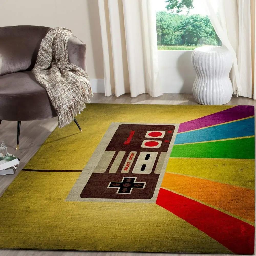 Nintendo gamer area rug gaming carpet gamer living room rugs rug regtangle carpet floor decor home decor v4001 Rectangle Rug