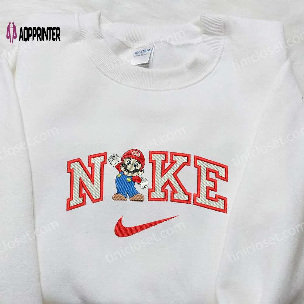 Nintendo x nike embroidered apparel: mario sweatshirt games-inspired hoodie custom t-shirt Embroidered Shirt