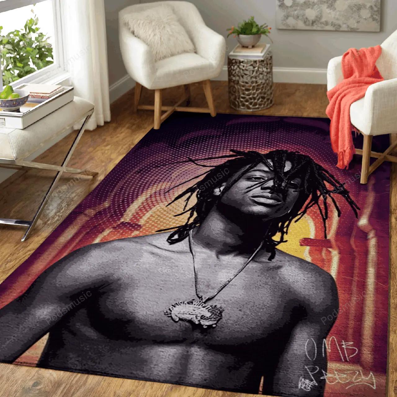 Omb peezy rap music art for fans area rug living room carpet rug regtangle carpet floor decor home decor Rectangle Rug