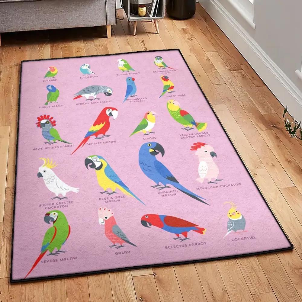 Parrot art kitchen rugs, parrot rug Rectangle Rug