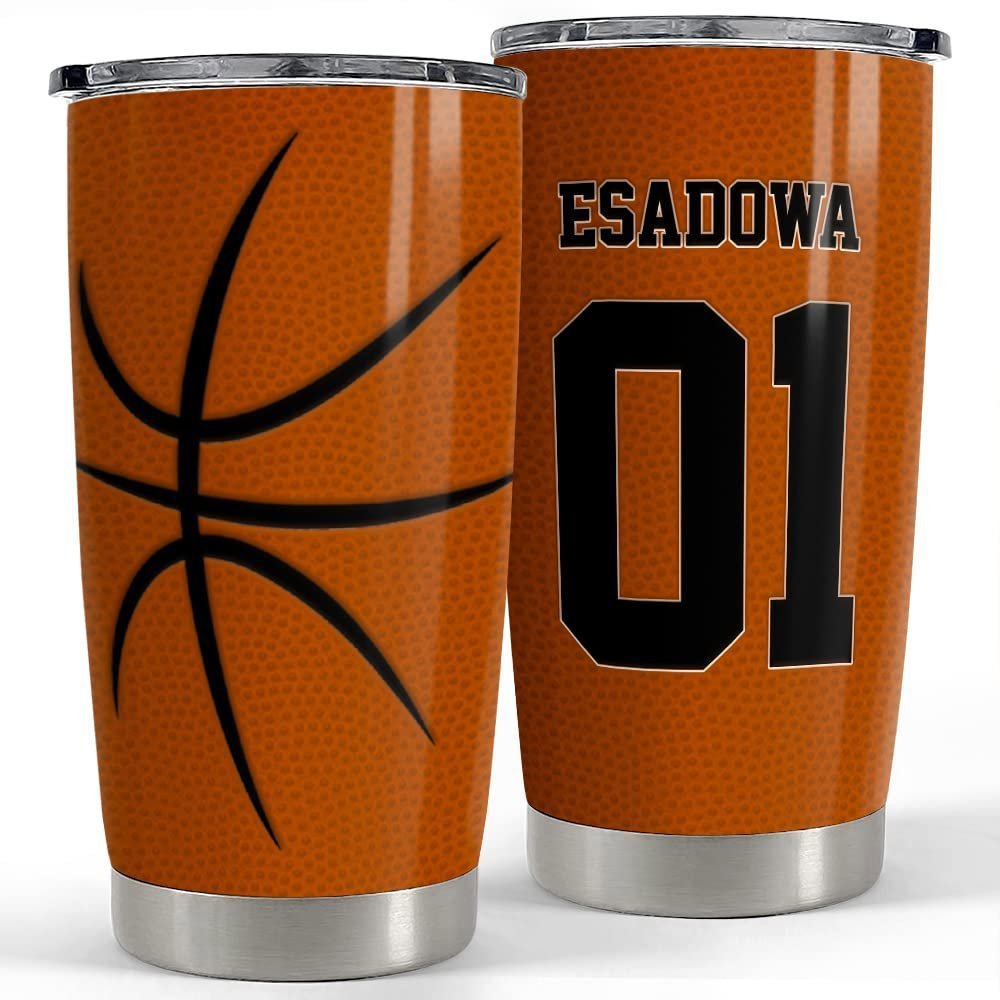 Personalized basketball tumbler custom name number for fans boy lover Personalized Tumbler