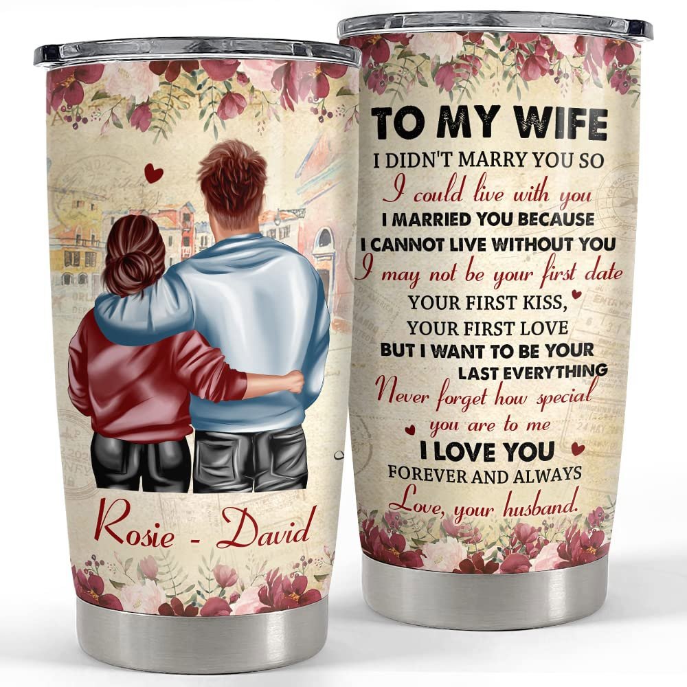 Personalized couple tumbler to my husband vintage style gift from wife Personalized Tumbler