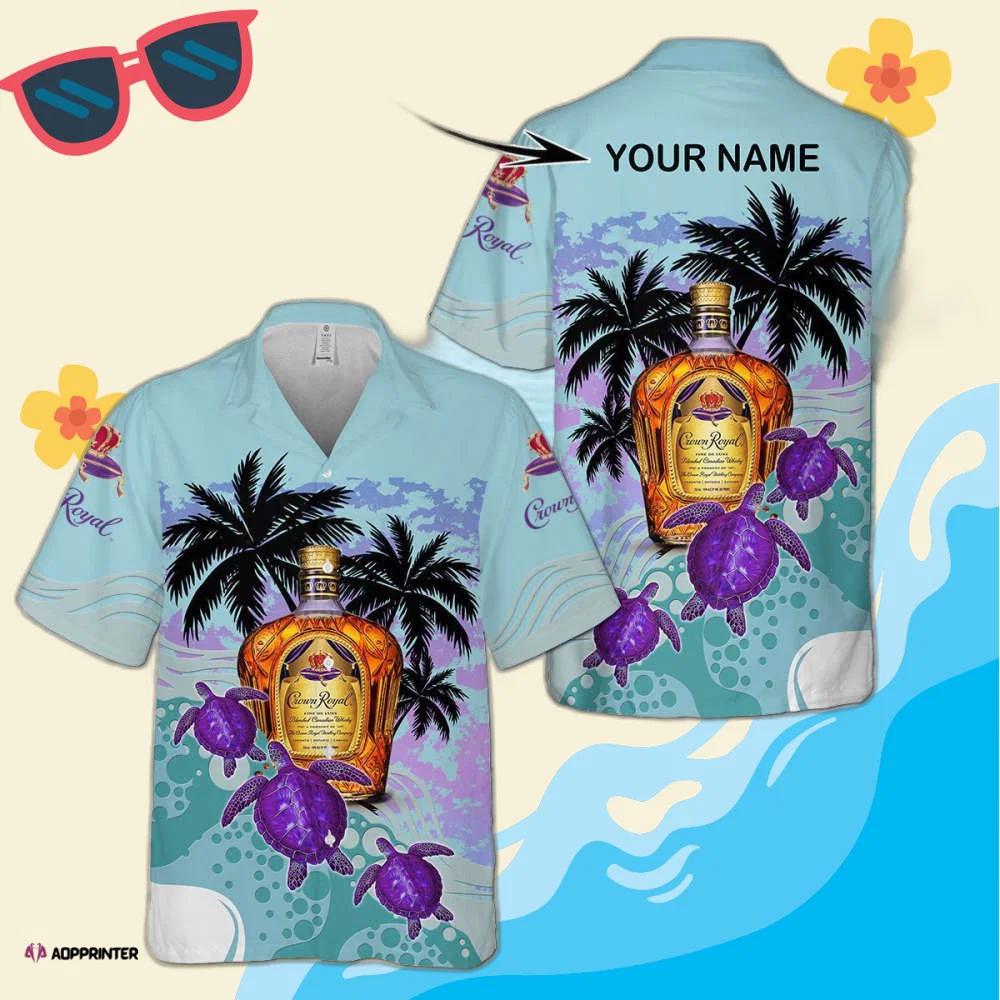 Personalized crown royal turtles palm tree hawaiian shirt Hawaii Shirt