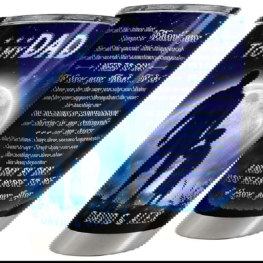 Personalized dad tumbler dad and son gift on father day best gift Personalized Tumbler