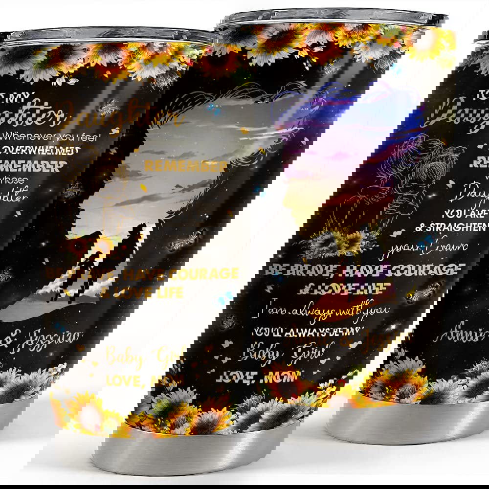 Personalized daughter gifts tumbler sunflower from mom family gift Personalized Tumbler