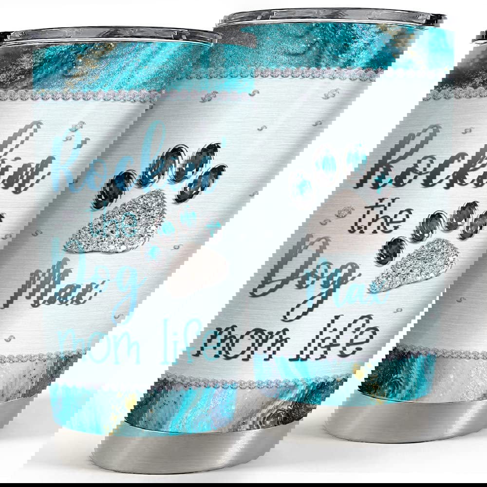 Personalized dog mom tumbler rockin the dog mom life for mommy Personalized Tumbler