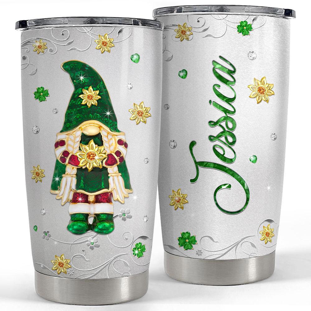 Personalized gnome tumbler with customize name jewelry drawing Personalized Tumbler