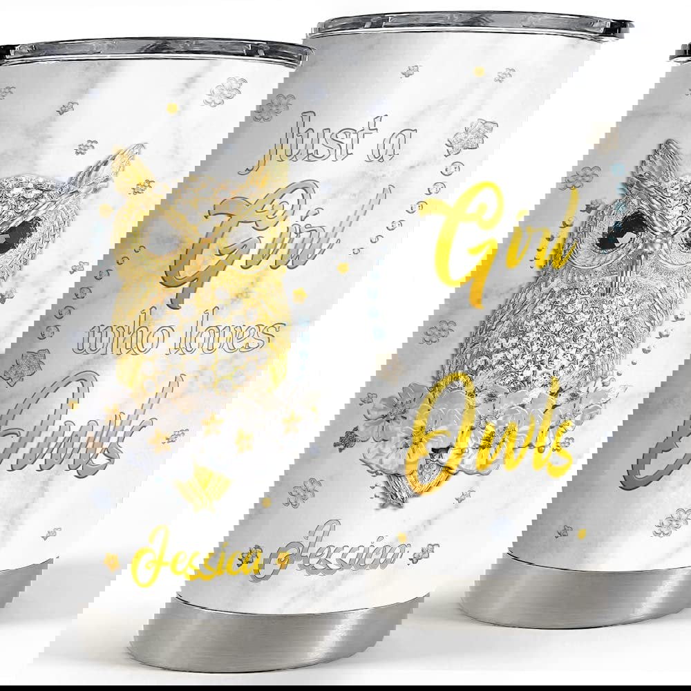 Personalized owl tumbler jewelry style girl loves owls lover animal Personalized Tumbler