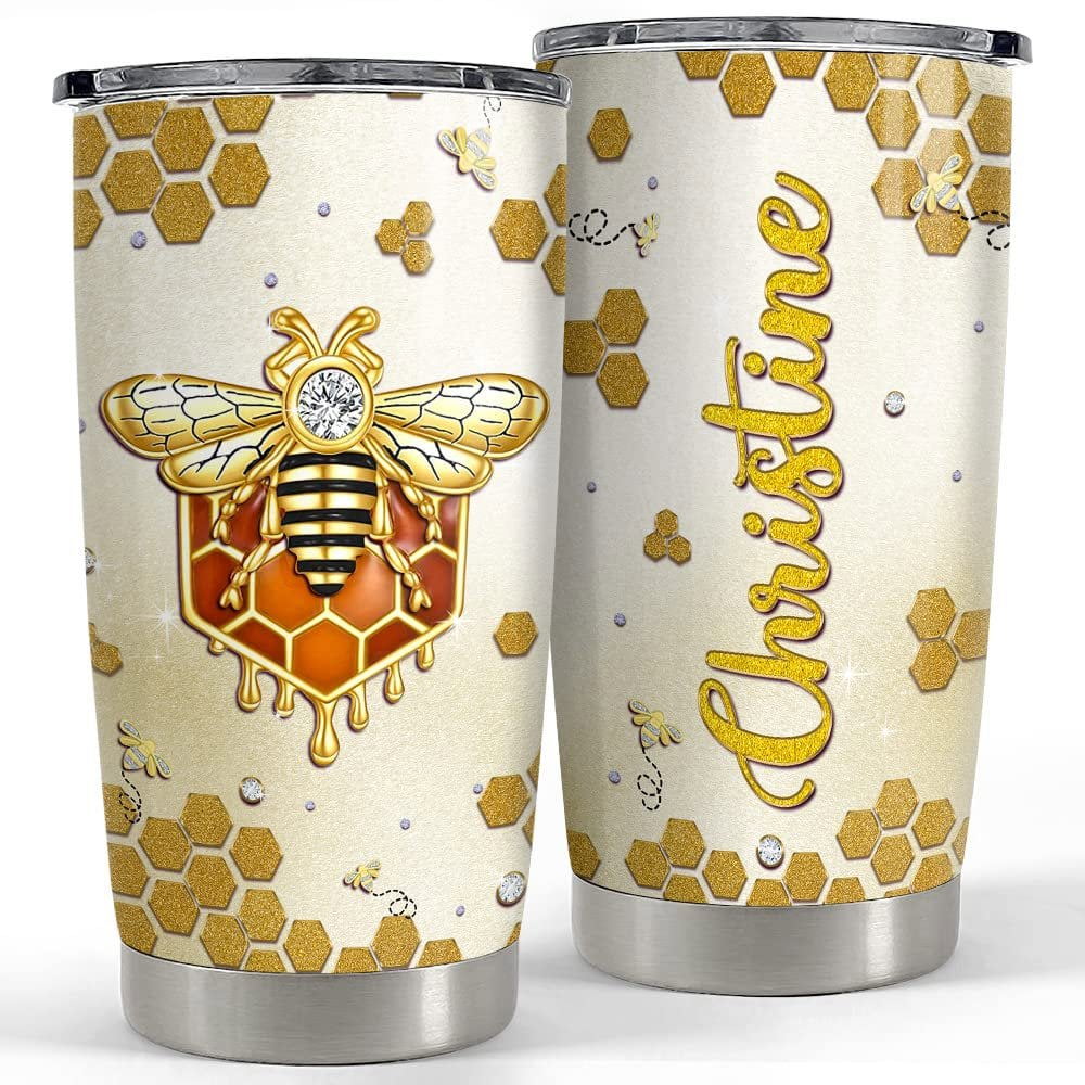 Personalized queen bee tumbler jewelry style for animal lover gift Personalized Tumbler