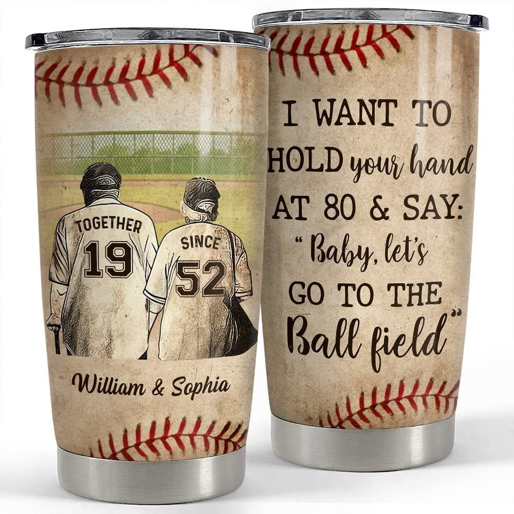 Personalized tumbler for couples who love baseball for fans boy girl Personalized Tumbler