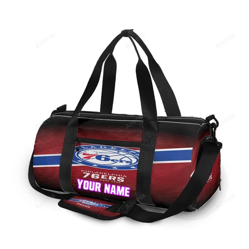 Philadelphia 76ers red personalized name travel bag gym bag 2226 Travel Bag