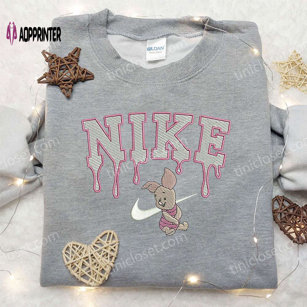 Piglet x nike embroidered sweatshirt: winnie the pooh disney inspired shirt Embroidered Shirt