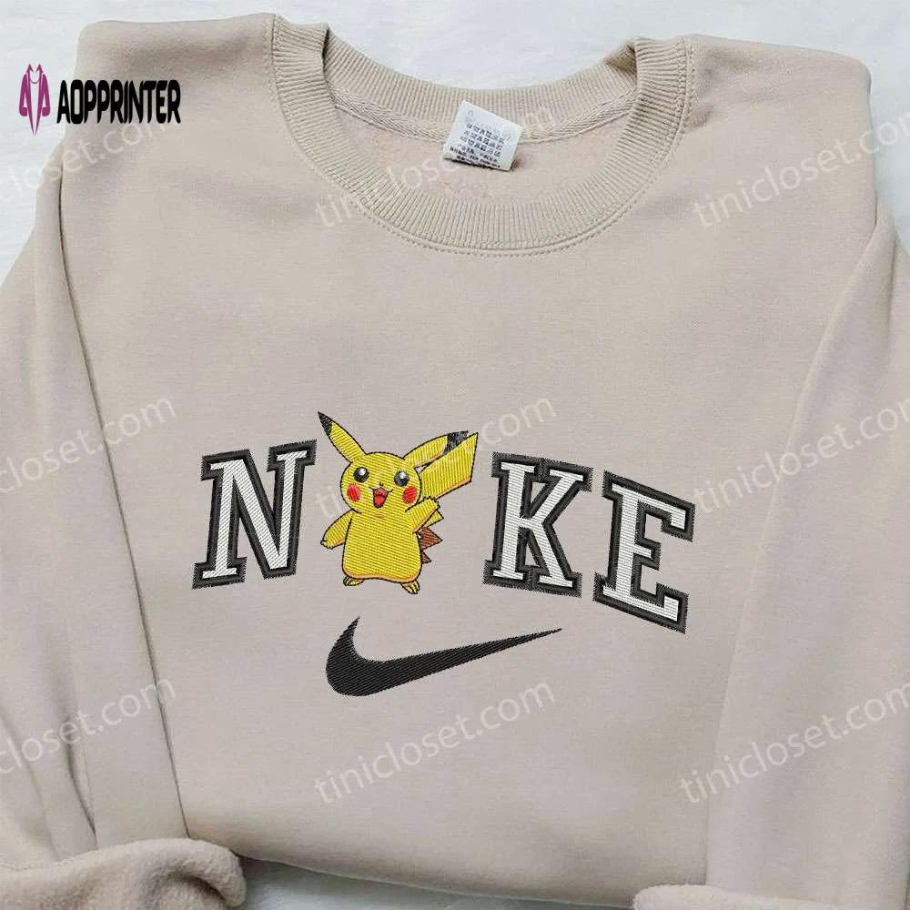 Pikachu x nike embroidered sweatshirt: pokemon-inspired nike shirt Embroidered Shirt