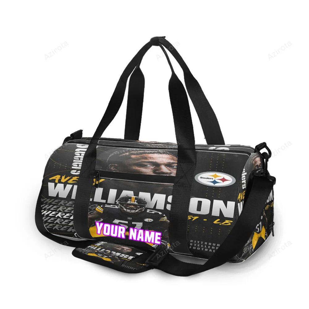 Pittsburgh steelers avery williamson no51 personalized name travel bag gym bag 196 Travel Bag