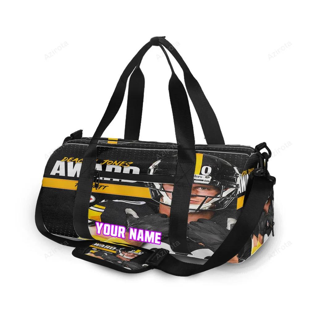 Pittsburgh steelers t j watt no90 m3 personalized name travel bag gym bag 1579 Travel Bag