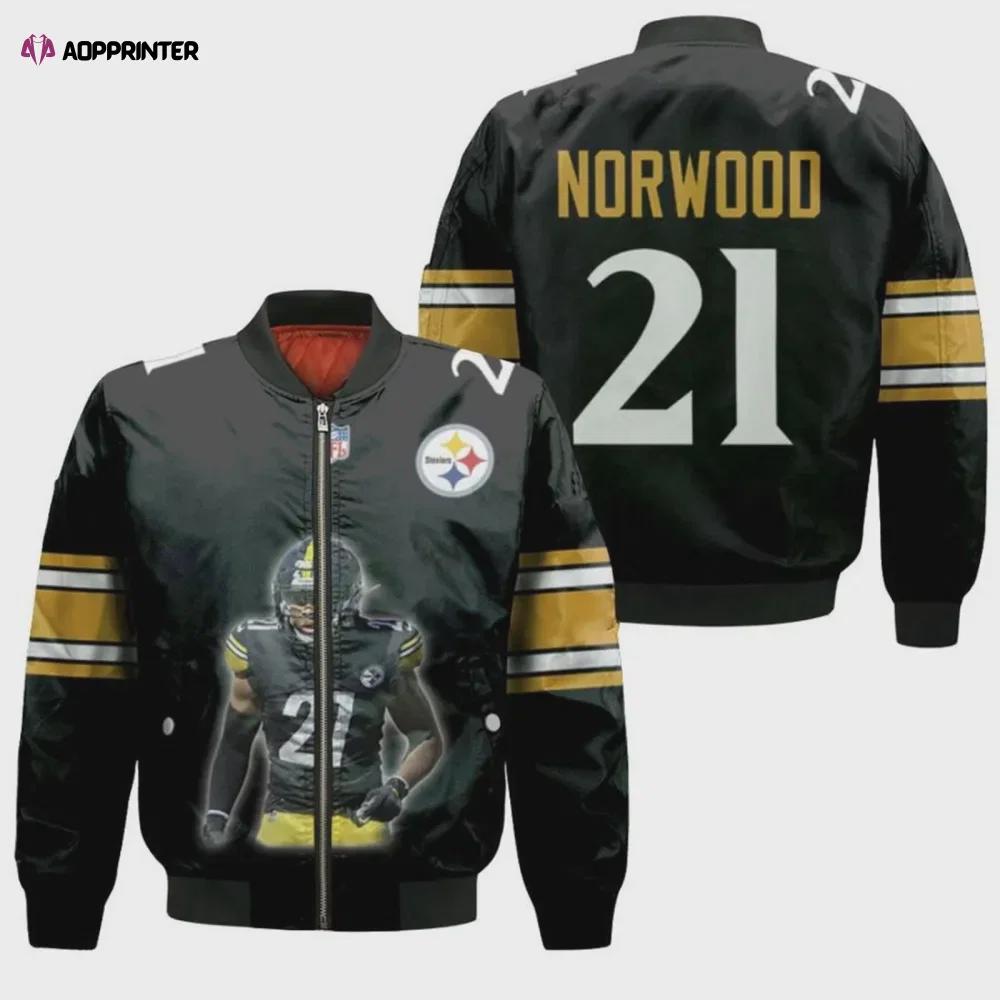 Pittsburgh steelers tre norwood pattern bomber jacket – black and yellow Bomber Jacket