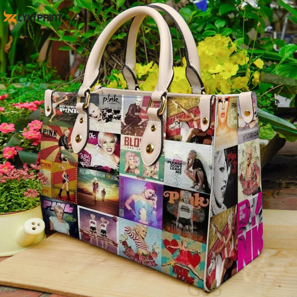 P!nk leather handbag 1ds 3274 Women Leather Hand Bag