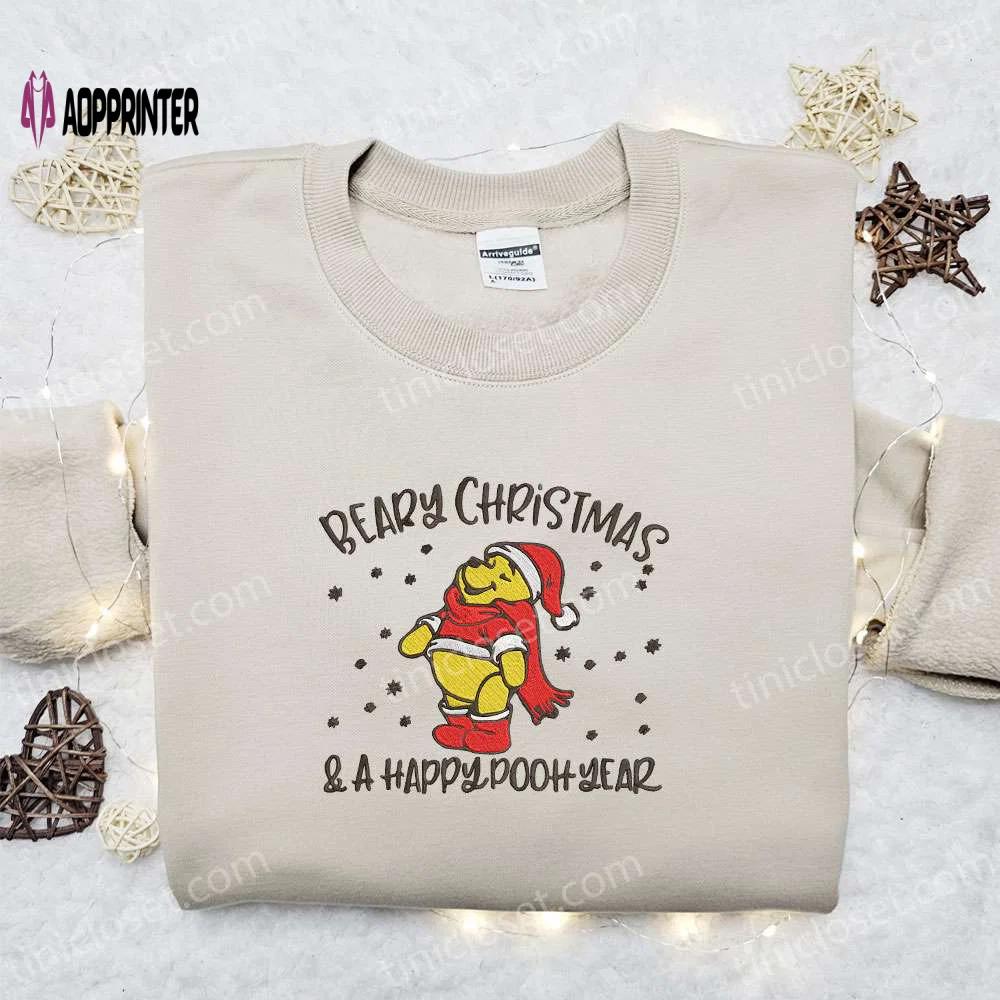 Pooh beary christmas embroidered sweatshirt & movie merry christmas shirt – best gift ideas Embroidered Shirt