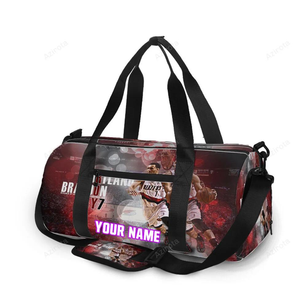 Portland trail blazers brandon roy1 personalized name travel bag gym bag 2353 Travel Bag
