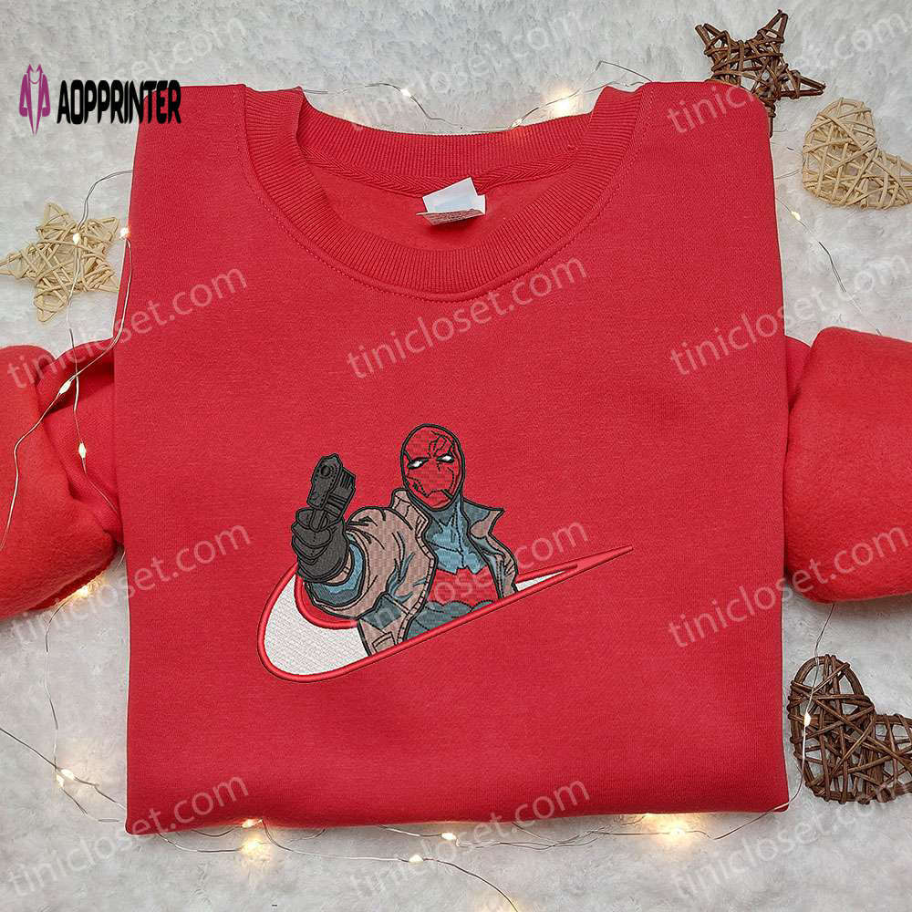 Red hood x nike movie embroidered shirt marvel sweatshirt custom hoodie Embroidered Shirt