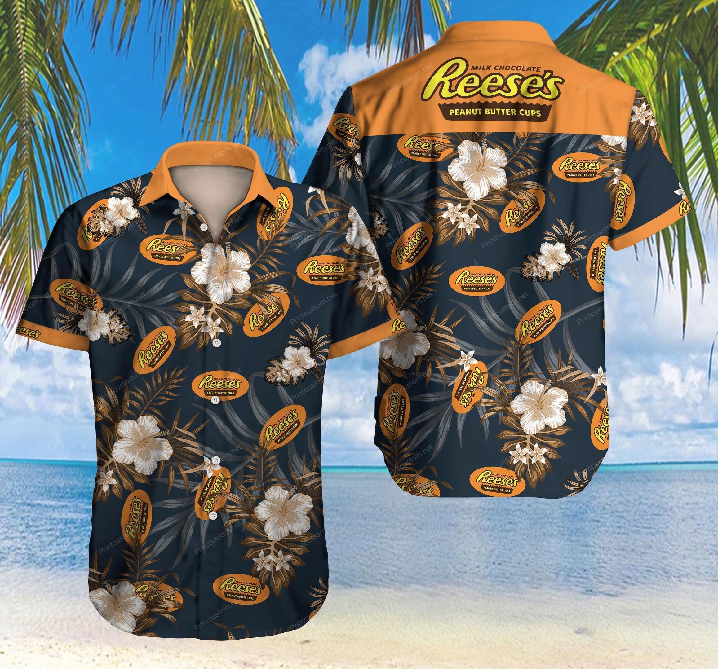 Reeses peanut summer hawaiian shirt Hawaii Shirt Shorts & Flip Flops