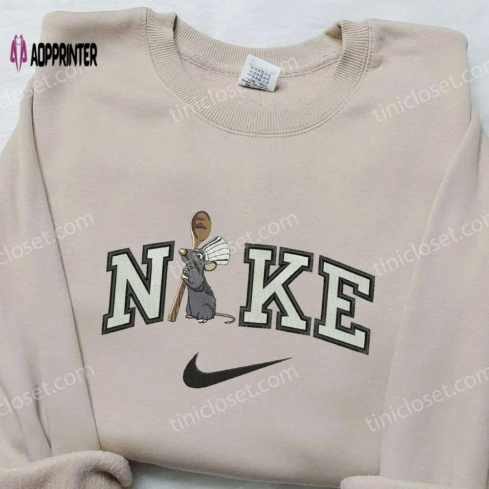 Remy x nike embroidered sweatshirt ratatouille cartoon shirt Embroidered Shirt