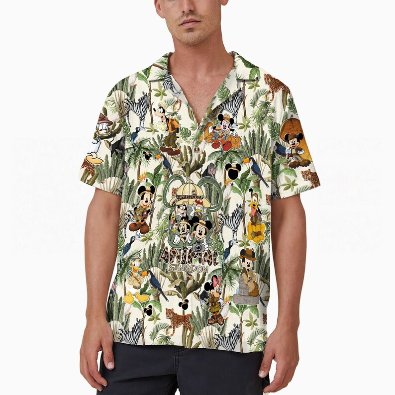 Retro disney animal kingdom mickey and friends hawaiian shirt Hawaii Shirt Shorts & Flip Flops