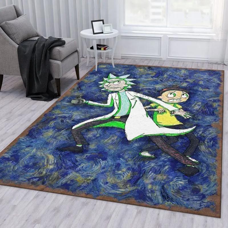 Rick and morty 49 area rug living room and bed room rug rug regtangle carpet floor decor home decor Rectangle Rug